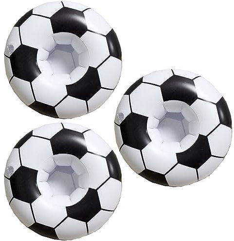 NAMOARLY 3pcs Inflatable Football Drink Cup Holder Stable Floating Cup Support for Swimming Pool Football Viewing Party for Beach Theme Party Decor