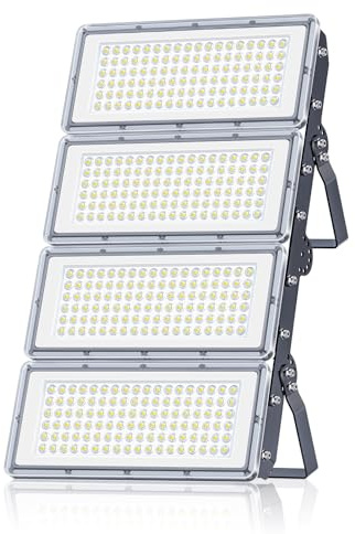 LAMLAMCK 400W LED Strahler Außen - 40000LM 7000K Kaltweiß LED Fluter Außen | mit Transformator, Superhell, IP67 Wasserdicht & Robust, Außenstrahler Scheinwerfer für Garagen, Höfe, Stadien, Fabrik
