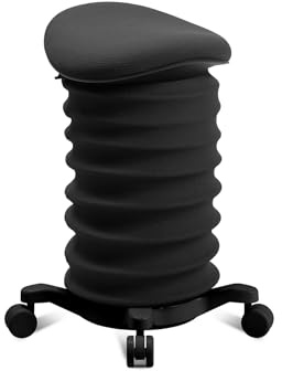 TOPSTAR Sitness 4D mit Rollen - AGR-Zertifiziert Dynamischer Sitzhocker schwarz - schwarz Stoff HI0, ergonomischer Bürohocker - höhenverstellbar - stärkt den Rücken - entlastet die Bandscheiben | Made in Germany | Ergonomisch | Bürohocker, Rollhocker | höhenverstellbar | Geprüfte Sicherheit nach GS-Intertek