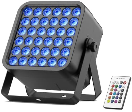 Starlitflow 54W Wiederaufladbar LED Par Akku, RGBWA UV LED Bühnenlicht mit 5200mAh Batterie und Fernbedienung, Discolicht Partylicht für Party Hochzeit Show Geburtstag Halloween Weihnachten