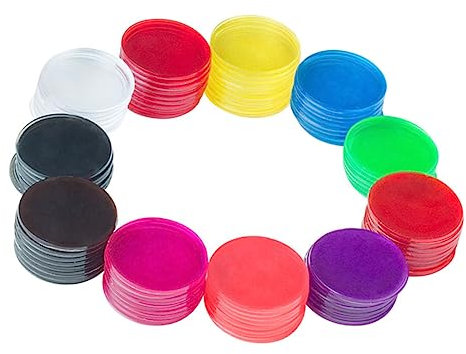 HOOTNEE 1 Paquet De Jetons De Bingo, Jetons en Plastique pour Jeux, Jetons De Fête, Jetons Colorés, Compteurs De Jeu, Marqueurs, Jetons De Comptage Transparents, Petits Jetons De Jeu pour