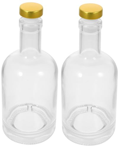 FONDOTIN Botella De Licor De Vodka y Vino 750 Ml De Vidrio Transparente Espesado Base Antideslizante Para Casa y Bar, Paquete De 2 Unidades
