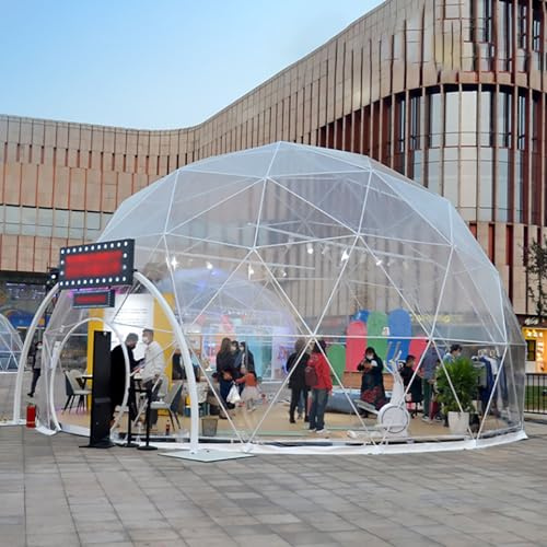 Tenda Geodesica Trasparente per Campeggio e Giardino | Spazioso Riparo per 5-7 Persone con Design Gazebo a Cupola per Relax all'Aperto e Uso Serra'