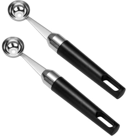 UTHCLO 2 piezas Cucharas para Helados y Frutas Inoxidable Sacabolas Grande para Melón Postres y Ensaladas Diseño Ergonómico Fácil Limpieza Uso Hogar Bar y Restaurante
