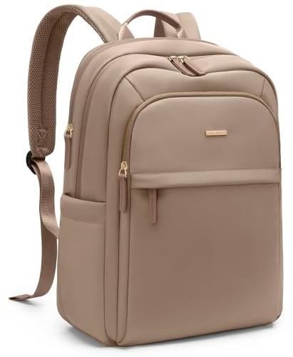 Golfkvalitet reseryggsäck för kvinnor personlig handbagage affärer weekender vandring flerskikts laptopväska, 40 cm, champagnebrun