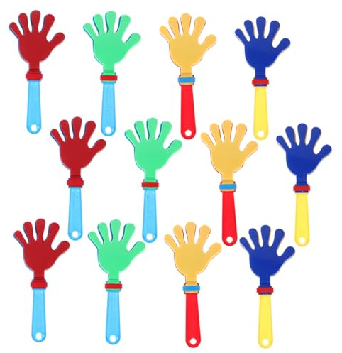 Anneome 12 Stück Teiliges Kunststoff Handklatscher Bunte Noisemaker für Partyspaß Leichte Sichere Handklatscher als Partygeschenk für Jungen und Mädchen Zufällige Farbe