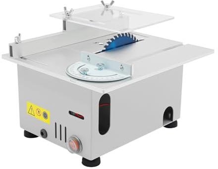 96W Mini Tischkreissäge Kompakte 24x20cm Tischkreissäge mit 7-Gang 4000-9000 rpm 96W Motor & 0-29 mm Schnitttiefe Transparentem Schutz Präzise Säge für Modellbau, Hobby & DIY