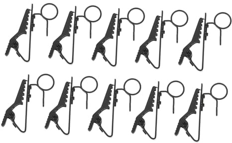 10pcs Black Iron Lavalier Microphone Clips Replacement | Clip-on Design, Easy to Carry for Stage Performance and Conference Room, Universal Mic Holders