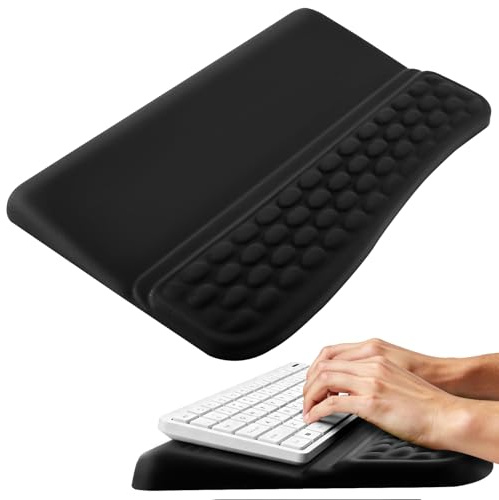 Handballenauflage Tastatur,Handstütze Tastatur Handauflage Ergonomisch,Memory-Schaum Rutschfest Tastatur Halterung, Bequemer Keyboard Wrist Rest für Computer,Tippen,Büro,Arbeit,Zuhause,Gaming(Schwarz)