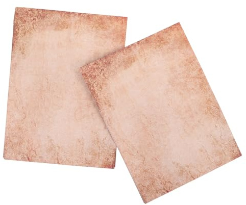 Veemoon 50 Sheets Vintage Double-Sided Stationery Paper Old Look Antique Parchment for Printing Letters Scrapbooking Invitations and Creative Writing Projects