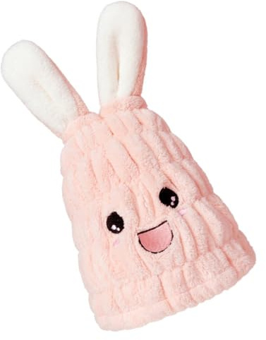MAGICLULU Haarhandtuch mit Niedlichen Hasenohren Saugfähiges Schnell Trocknendes Haarwickel Weiches Mikrofaser haartuch Bequeme Trockenhaube für Zuhause und Reisen