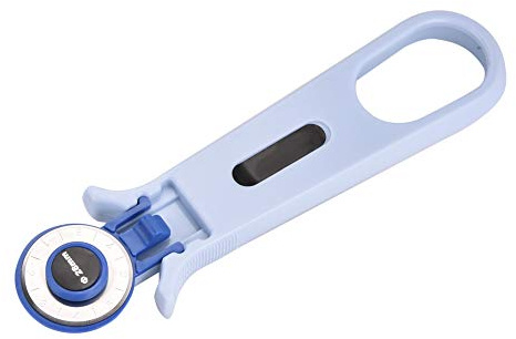 HEEPDD Taglierina Rotativa per Tessuto, Taglierina da 28 Mm Coltello per Stoffa Utensili Artigianali Accessori per Cucire Impugnatura Ergonomica Ad Anello e Impugnatura Comoda in Acciaio Rotante per