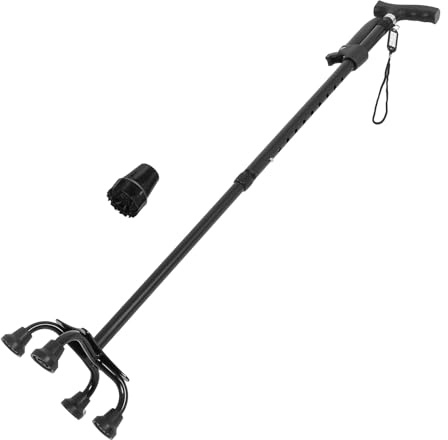 CLISPEED Bastón Portátil para Personas Mayores Ajustable de Aluminio con Doble Soporte Antideslizante para Caminatas y Apoyo Diario Fácil de Llevar y Usar