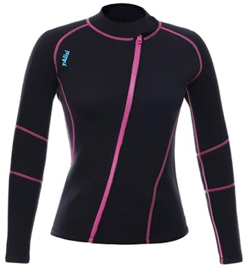 Miutii Damvåtdräkt jacka 3 mm dykjacka våtdräkt topp långärmad rashguard för dykning surfing snorkling simning svart 3XL
