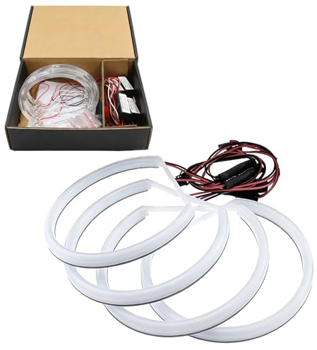 4X Angel Eyes, LED Halo Rings Angel Eyes Delantero Faros Delantero LED Uso apto para BMW E36 E38 E39 E46 (White)