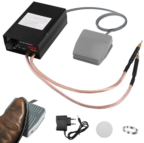 8000W Punktschweißgerät für Akkus, Spot Welder Tragbarer Punktschweißer 0,1-0,3mm mit Doppelimpulsausgang 1-9 Geschwindigkeiten Einstellbar durch Pedal für 18650 Akku-Pack-Schweißgeräte