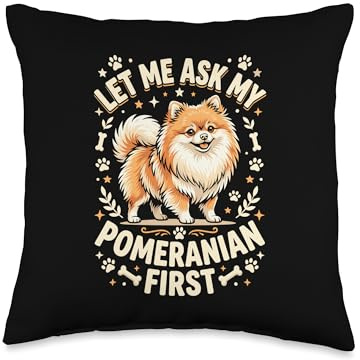 Pomeranian Lover Cute Pom Dog Owner Breeder Throw Pillow