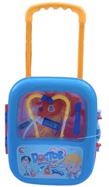 FAMBIZ Kids Doctor Roleplay Set, Medical Kit Set, Trolley Bag With Accessories, Lightweight, Compact And Portable, Eye Catching Design, Hand-Eye Coordination, Pretend Play Toy, Indoor And Outdoor Play