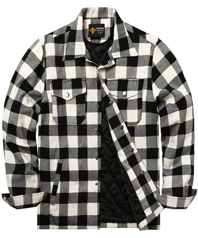 COOFANDY Camisa de Hombre con Forro de Cuadros, Camisa de leñador de Invierno, Camisa térmica, Chaqueta, Chaqueta de Invierno, Abrigo (M, Gris)