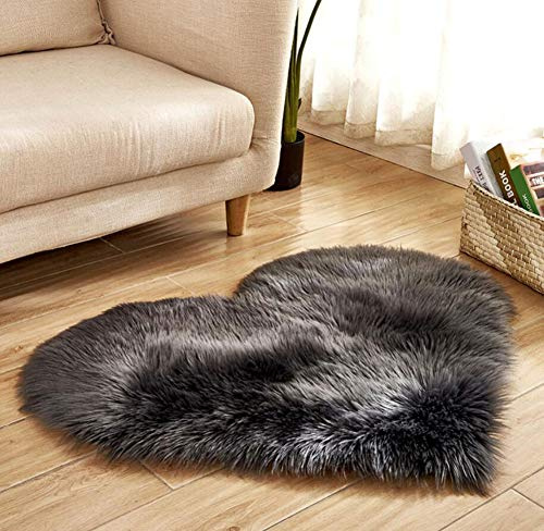 Faux Lammfell Teppich Kunstfell Matte Sofa-Deco 29 (Dark Grau, 40 * 50)