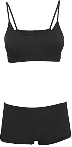 Toocool - Completo Intimo Bambina Danza Brassiere Reggiseno Pantaloncini LO-TZ078 [8/10,Nero]