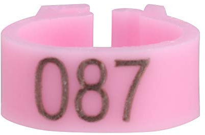 100PCS/Bag 8MM Plastic Pigeon Bands Rings, 001-100 Numbered Plastic Pigeon Bird Leg Bands Rings with Number(Pink)