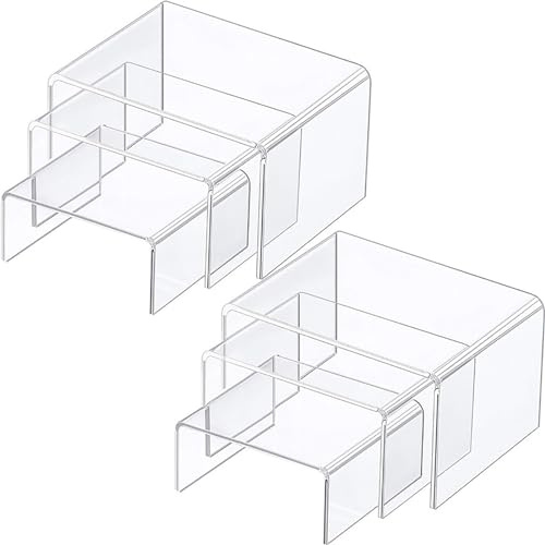 6 Stück Acryl Display Riser, Schmuck Display Riser in 3 Verschiedene Größe, Für Schmuck Display Store Fixture Tischdekoration