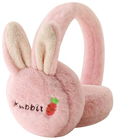 AfinderDE Plüsch Ohrenwärmer Winter Ohrenschützer Warm Weich Earmuffs Ski Laufen Radfahren Kälteschutz Kalte Ohrenschutz Ear Muffs für Damen Mädchen Kinder (Rosa 1)