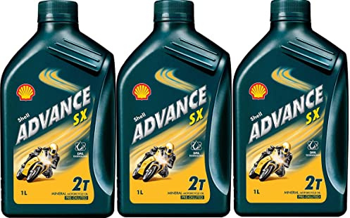Set Von 3 Öl Advance SX2 Roller Schmierstoff Mineral 1L 2T für Motorräder Motor