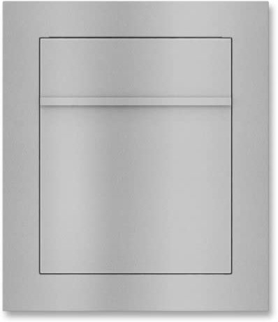 Metzler Unterputz Briefkasten Graualuminium RAL 9007 – Edelstahl Einbaubriefkasten flächenbündig mit Namensschild und Schloss, wetterfest, pulverbeschichtet, DIN A4, Wandmontage, modernes Design