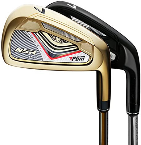 Golfklubbor järn herr NSR #7 golfklubb R/S kolstålstång högerhänt professionell stång dam golfsport (guld, S-kolskaft)