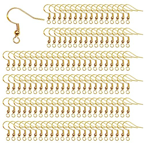 TOAOB 100 Pezzi Ganci per Orecchini Fai Da Te Placcato Argento 925 Monachelle per Orecchini 18mm per Creazione di Gioielli Bigiotteria Riparazione Orecchino Oro