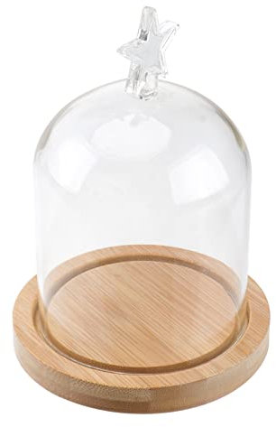 PRETYZOOM Dome Di Trasparente Per Fiori Secchi Copertura Decorativa Per Fiori Preservati Con Base Legno Per Progetti Fai Te e Regali Speciali Per Compleanni e