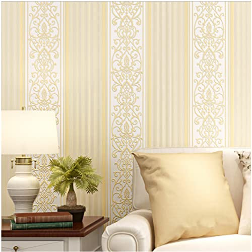 CULTS Beige Vliestapete 9,5 m x 0,53 m Vertikale Streifen Tapete Modernes Design Drucken Tapete für Flur Wohnzimmer Schlafzimmer Büro