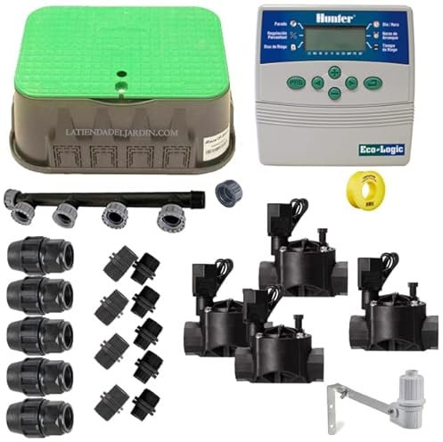 Suinga - Pack d'arrosage automatique Rain Bird - Hunter Irrigation 24 V, 4 zones d'irrigation pour tuyau 25 mm