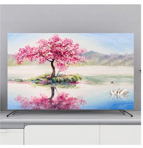 BLUEZY TV Covers, Indoor TV Cover, Compatible with 32-65 TV Dust Cover Soft Fabric Screen Protector, sun/dust protection for Wall Mount/Curved/Desktop Monitor/Desktop TV F,49-52in