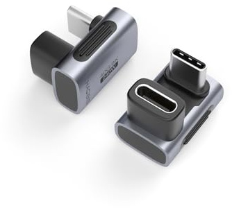 Hagibis 240W 40Gbps 8K USB C Adapter, 2 Pack USB-C Male to Female Adapter, USB4 Connecter for Thunderbolt 4/3, ROG Ally, Steam Deck, Switch, Dock, Mac, Tablet, iPhone 16 15 Pro Max (180 Degree)