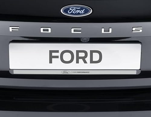 Ford Performance Number Plate Holder Kit Silver With Black 3D Effect Logo Set Of 2