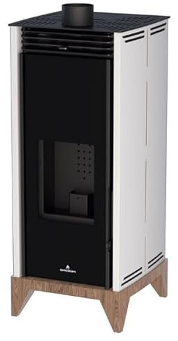 BRICOSOL ESTUFA DE PELLET SIN ELECTRICIDAD BRONPI MODELO FREE 6 KW VISION MARFIL