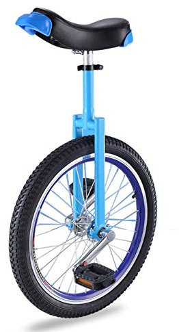 LoJax Trainer-Einrad für Kinder/Erwachsene, tolles Einrad für Anfänger, 16-Zoll-Rad, Rutschfester Butyl-Bergreifen und höhenverstellbarer, bequemer Sitz, belastbar bis 80 kg (blau)