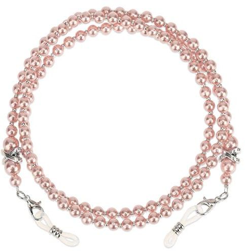 Vin Beauty Glasses Chain, Pearl Eyeglass Chain, Beaded Eyeglass Chain Sunglasses Holder Strap, Eye Glass Holders Necklaces, Pearl Masks Chian for Women(Pink)