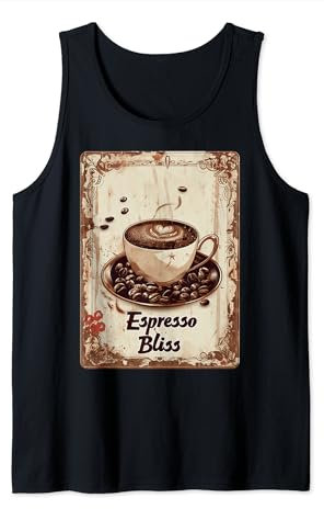 Espresso Bliss Tasse à café rétro Barista Aquarelle Débardeur