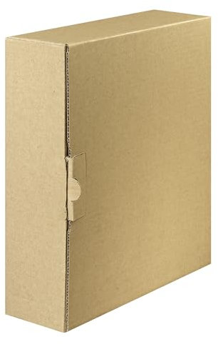 Original Falken 25er Pack Ordner-Versandbox mit Steckverschluss für Ordner und Ringbücher bis 8 cm Rückenbreite naturbraun