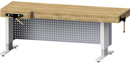 kaiserkraft | Profi-Hobelbank | elektrisch höhenverstellbar | 2 Arbeitsplätze | Arbeitshöhe 700-1000 mm