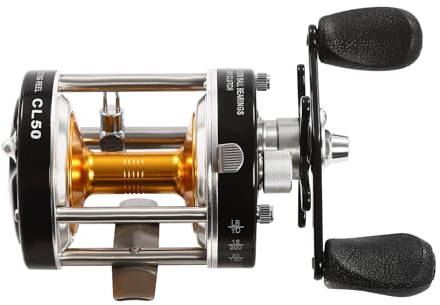 Runde Baitcasting-Rolle, Konventionelle Rolle für Welse, Baitcasting-Angelrolle Kugellager 2BB＋1RB Geeignet für Wels, Lachs, Aal, Streifenbarsch, Thunfisch, Küsten- und Hochseeangeln.