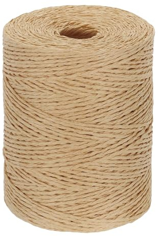 PATIKIL Filo Rafia Cotone Naturale 328 Iarde, Nastro Carta Rafia All'Uncinetto per Cappello da Sole Fai da Te Borsa da Spiaggia Uncinetto Avvolgimento Filati Maglia, Colore Caffè