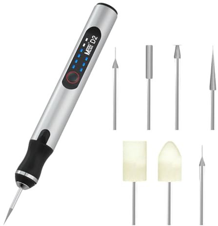 kowaku Gravierstift, elektrischer Graveur mit 7 Bits, professioneller elektrischer Schleifstift zum Schleifen von Stein, Harz, Holz, Schmuckhandwerk