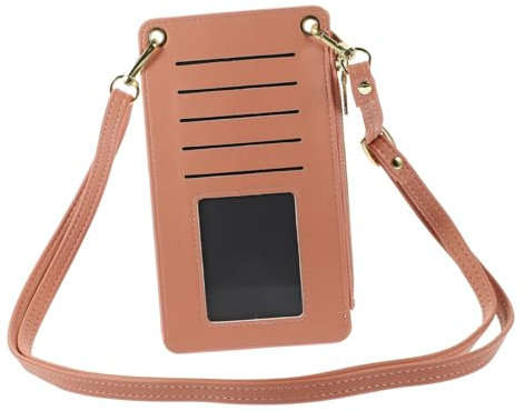 MOBUTOFU Schicke Damen Umhängetasche Mit Pu Großer Kartentasche Multifunktional Für Handy Karten Schlüssel Verstellbarer Riemen Für Reisen Und Alltag Modisch in Rosa