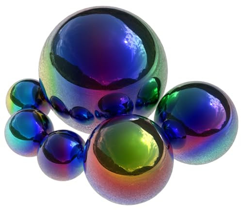 VANZACK 6 Stück Edelstahl Gartenkugel Spiegelpolierte Nahtlose Hohlkugeln Mit Hoher Lichtreflexion Für Outdoor-Dekoration Und Fotografie Leicht Tragbar Und Vielseitig Einsetzbar