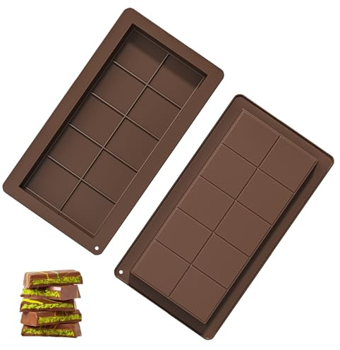 2 Pcs Deep Chocolate Bar Molds,Big and Thick Chocolate Molds Silicone,Reusable Chocolates Mold,DIY Baking Candy Silicone Ice Maker Mold
